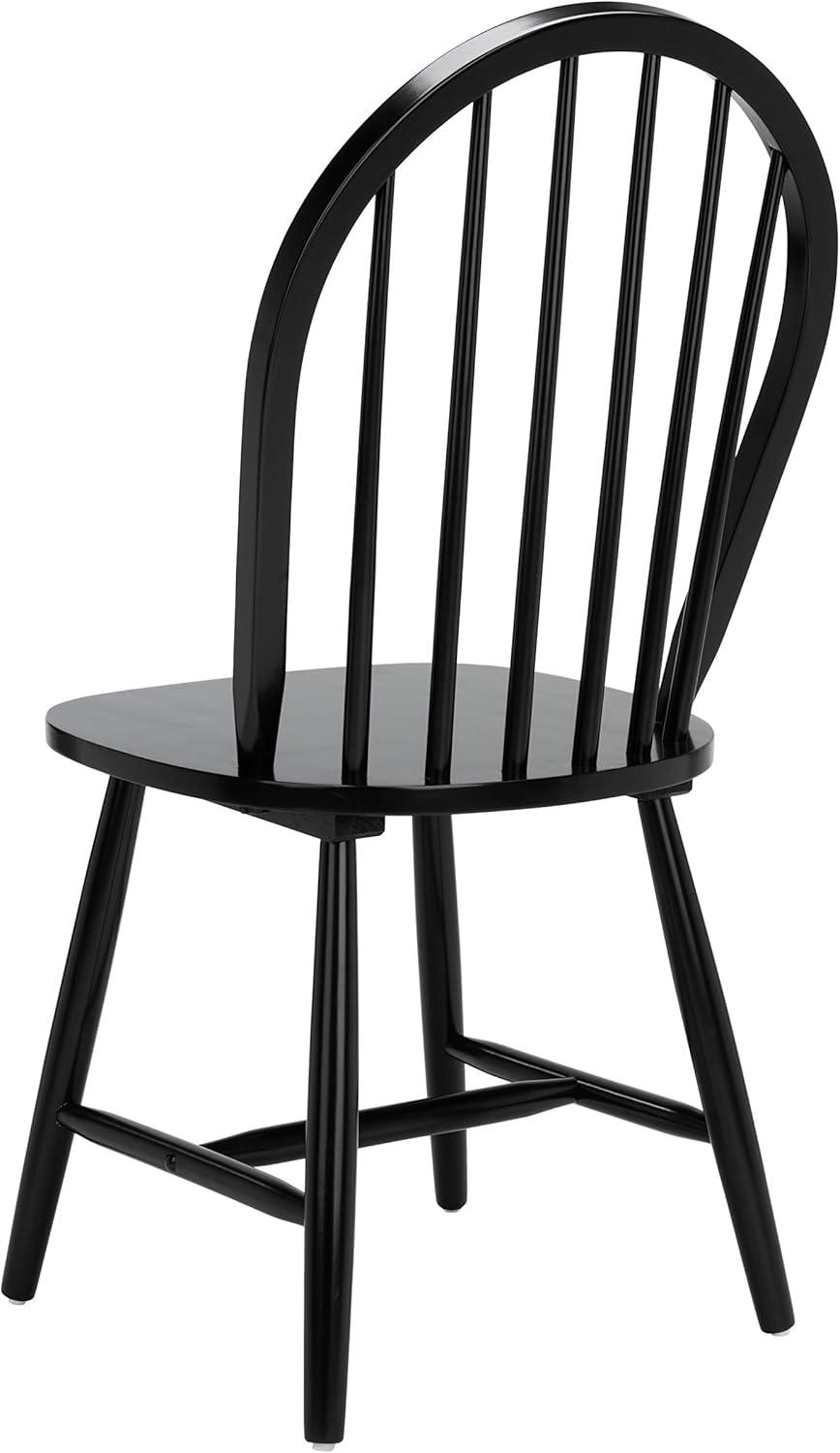 image:imageSAFAVIEH Home Collection Camden Set of 2 Black Windsor Farmhouse Dining Chairs Spindle Back Solid Wood Chairs Americana Style Seating DCH8501ASET2Black