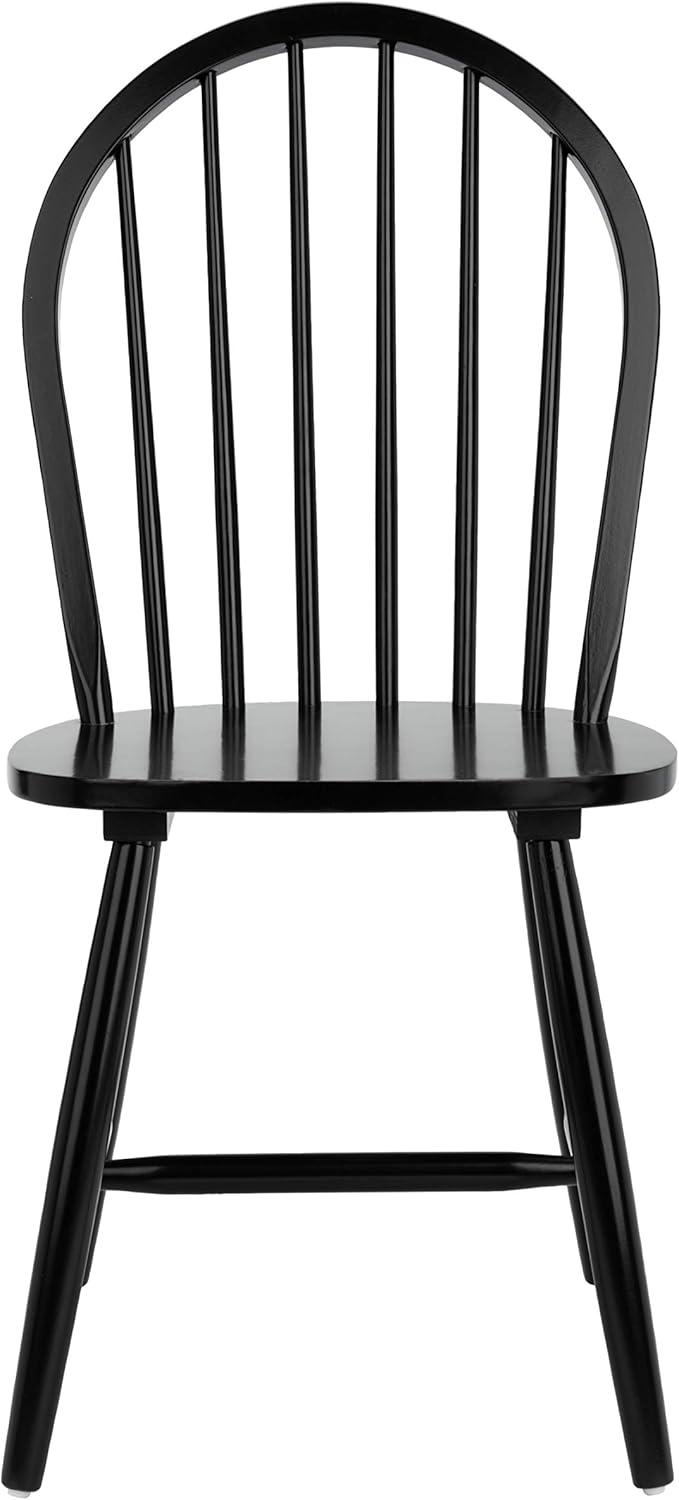 image:imageSAFAVIEH Home Collection Camden Set of 2 Black Windsor Farmhouse Dining Chairs Spindle Back Solid Wood Chairs Americana Style Seating DCH8501ASET2Black
