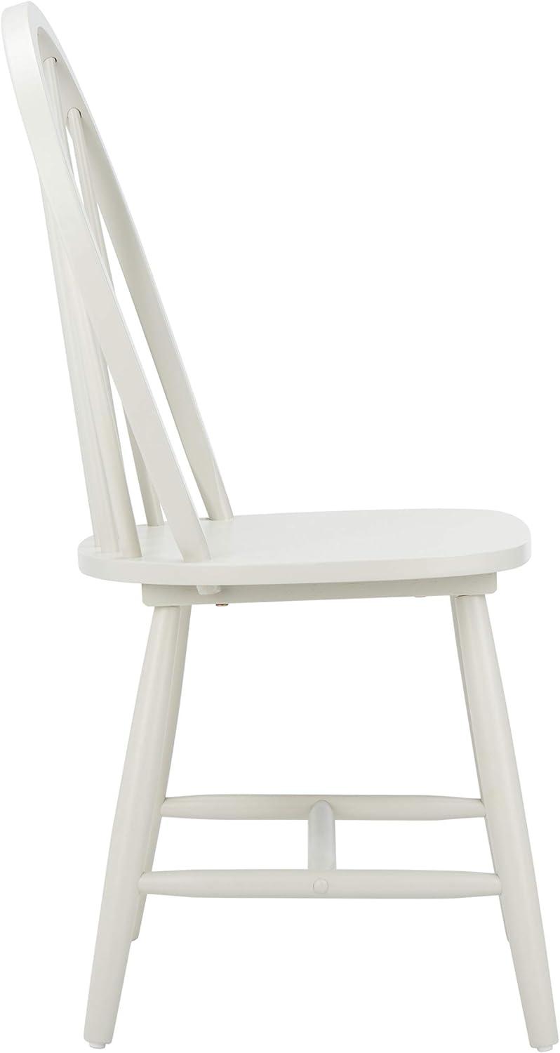 image:imageSAFAVIEH Home Collection Camden Set of 2 Black Windsor Farmhouse Dining Chairs Spindle Back Solid Wood Chairs Americana Style Seating DCH8501ASET2Off White
