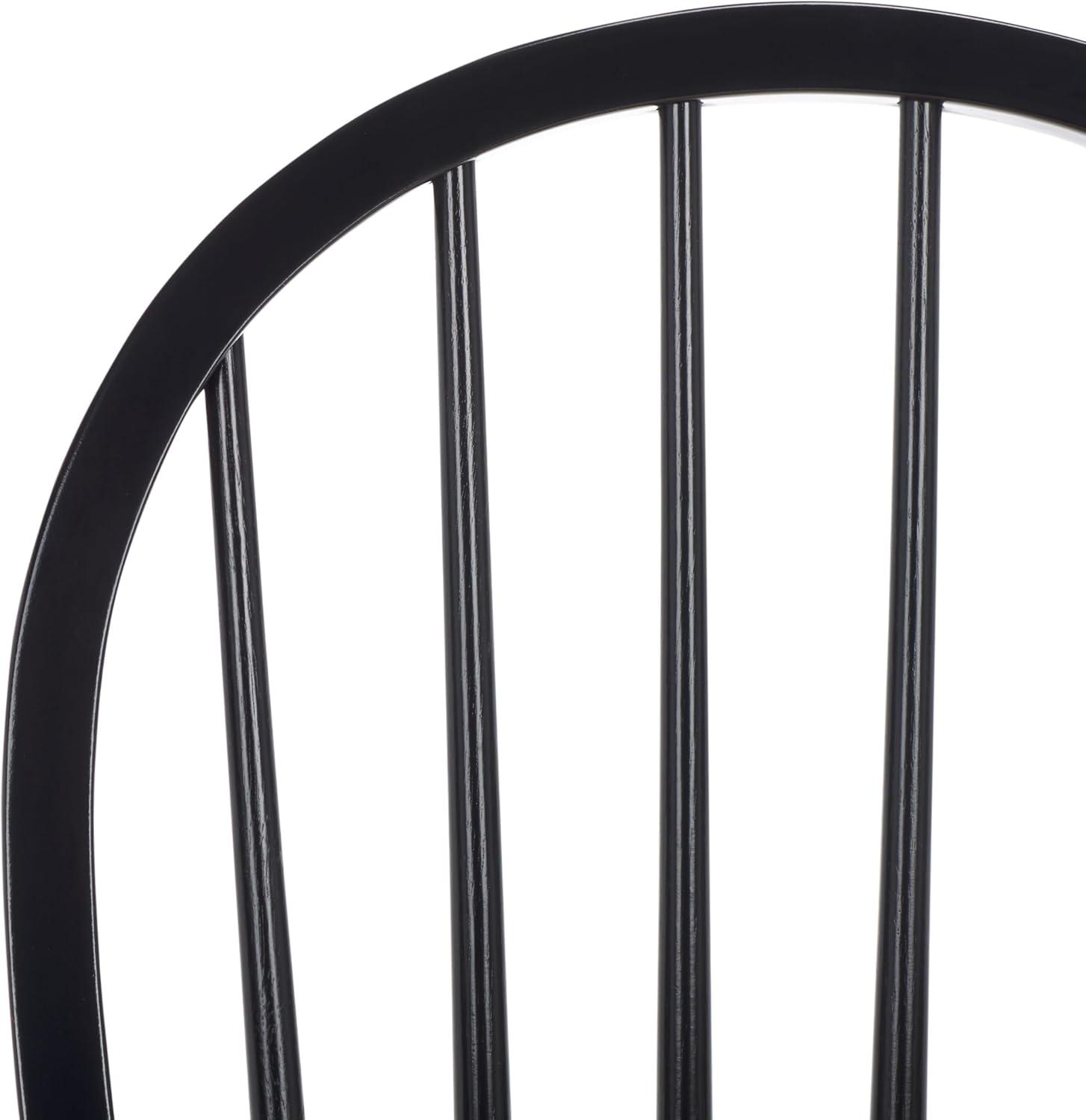 image:imageSAFAVIEH Home Collection Camden Set of 2 Natural amp Black Windsor Farmhouse Dining Chairs Oval Spindle Back Wood Chairs Americana Style Seating DCH8501GSET2
