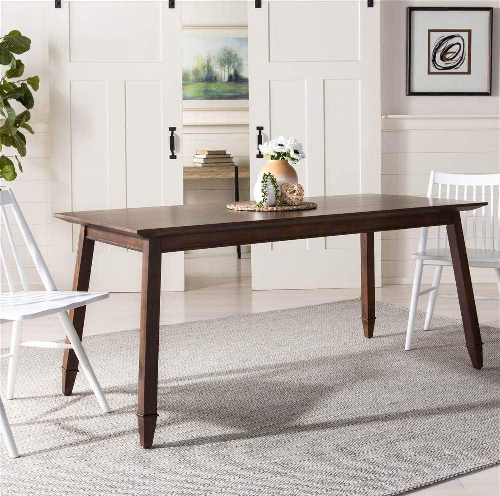 image:imageSAFAVIEH Home Collection Brayson Modern Black Rectangle Dining TableWalnut