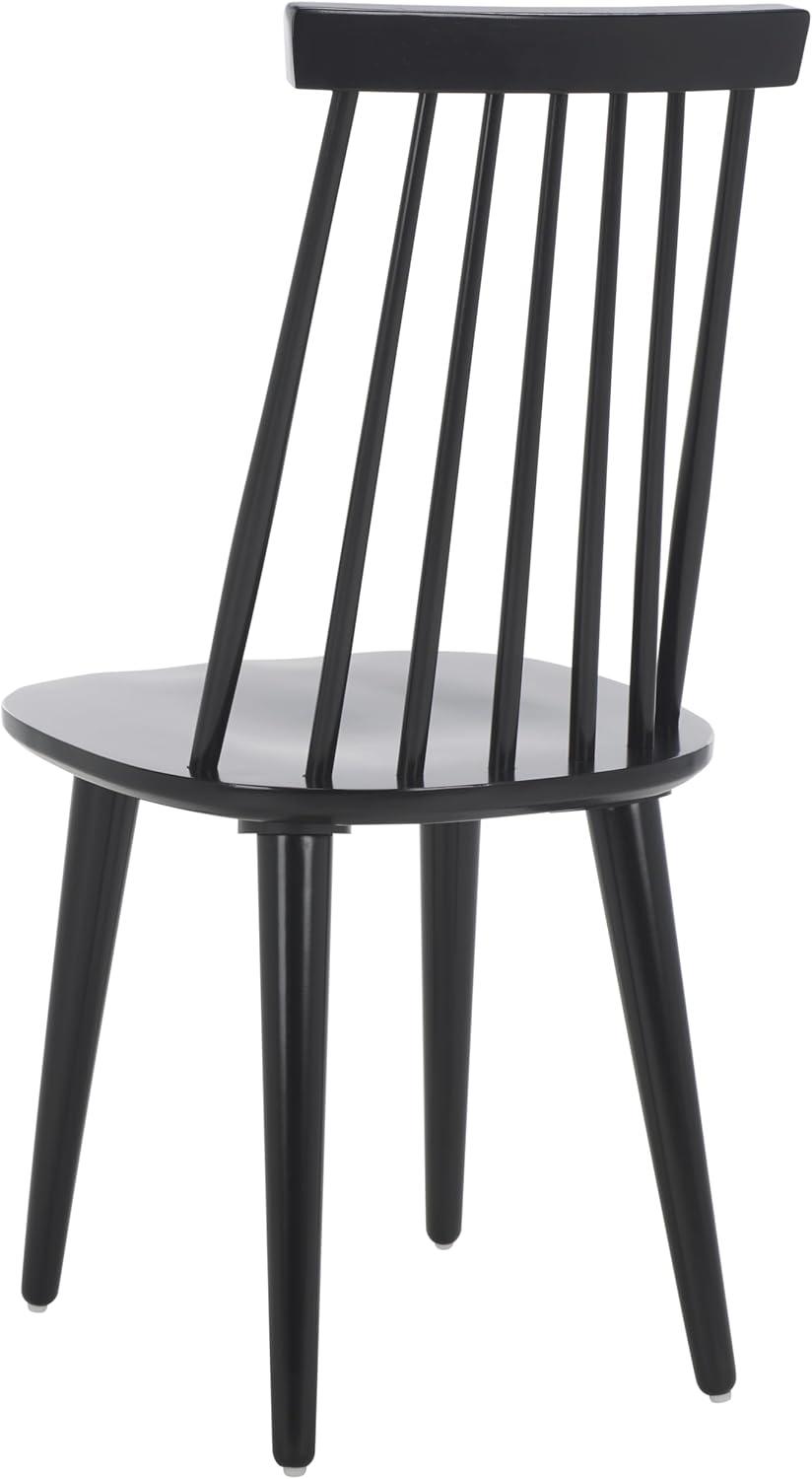 image:imageSAFAVIEH Home Collection Burris Farmhouse WhiteNatural Spindle Back Living Room Dining Room Bedroom Office Foyer Side ChairBlack
