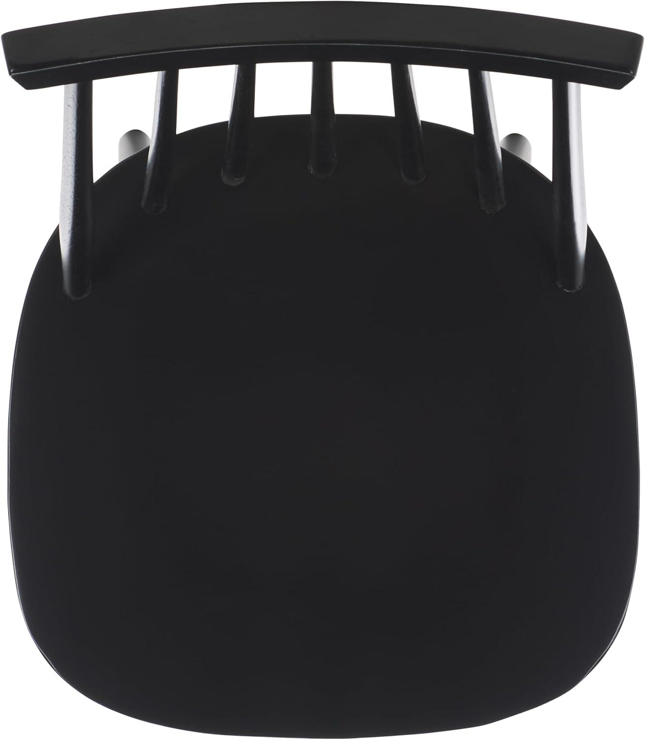 image:imageSAFAVIEH Home Collection Burris Farmhouse WhiteNatural Spindle Back Living Room Dining Room Bedroom Office Foyer Side ChairBlack
