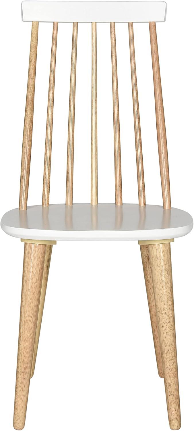image:imageSAFAVIEH Home Collection Burris Farmhouse WhiteNatural Spindle Back Living Room Dining Room Bedroom Office Foyer Side ChairNatural White