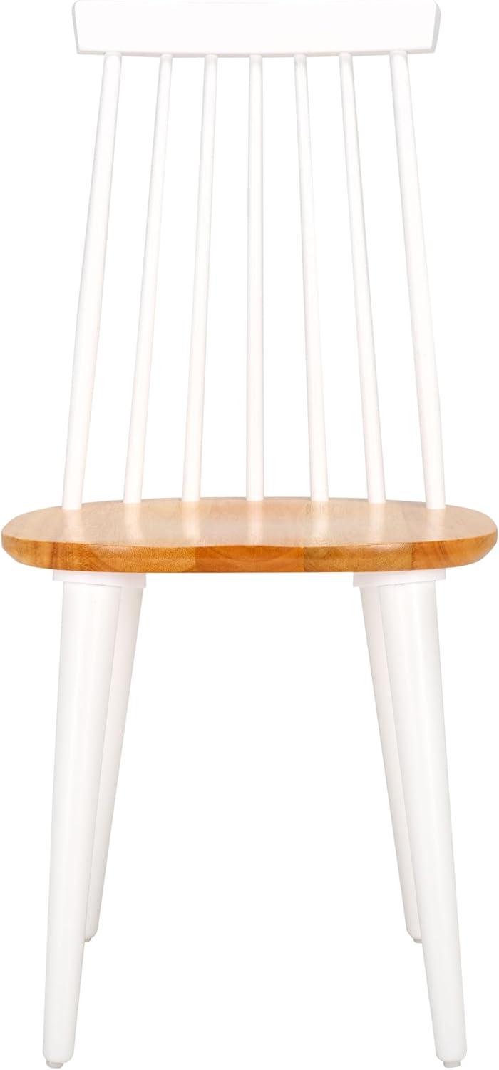 image:imageSAFAVIEH Home Collection Burris Farmhouse WhiteNatural Spindle Back Living Room Dining Room Bedroom Office Foyer Side ChairWhite Natural