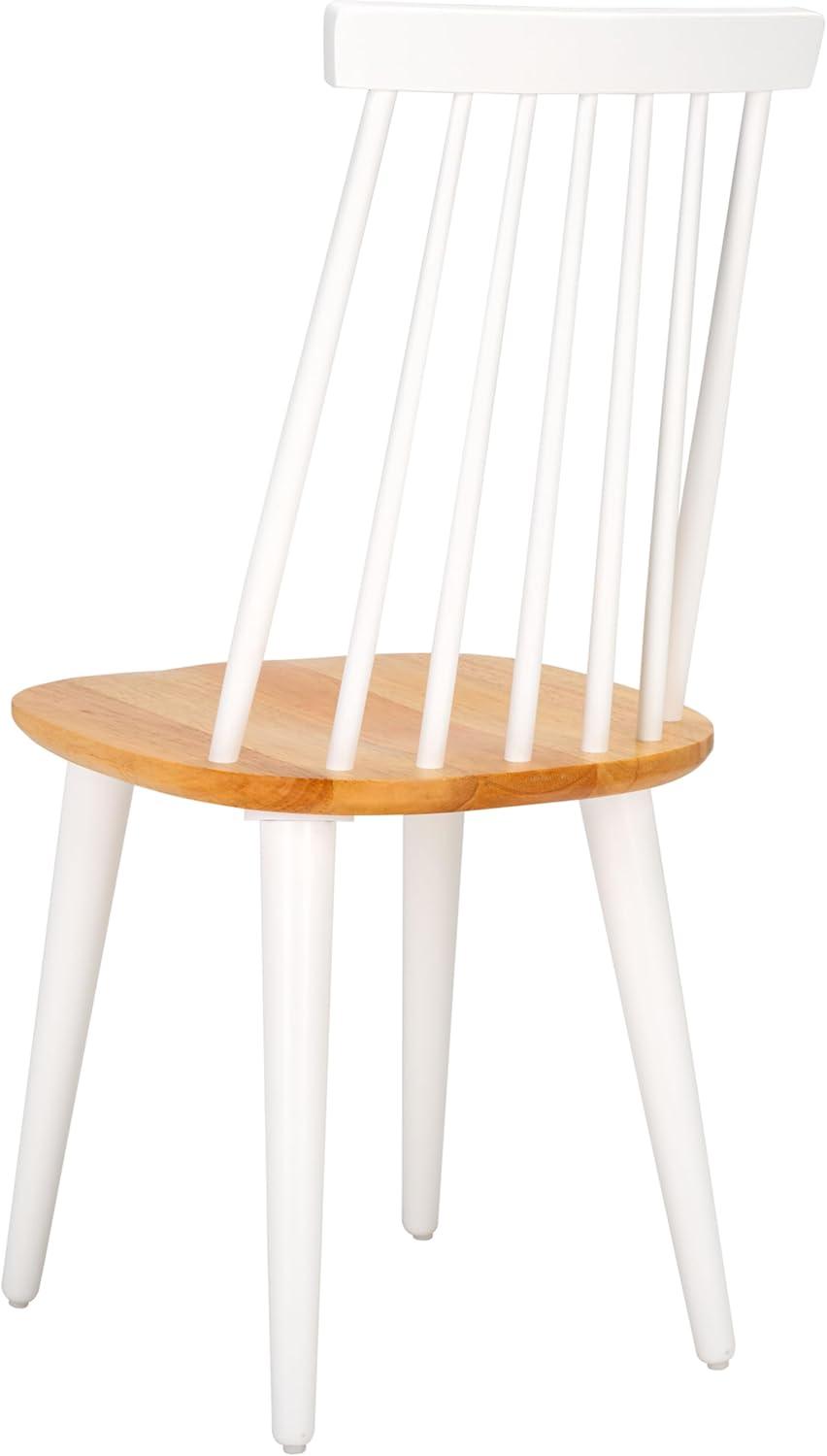 image:imageSAFAVIEH Home Collection Burris Farmhouse WhiteNatural Spindle Back Living Room Dining Room Bedroom Office Foyer Side ChairWhite Natural