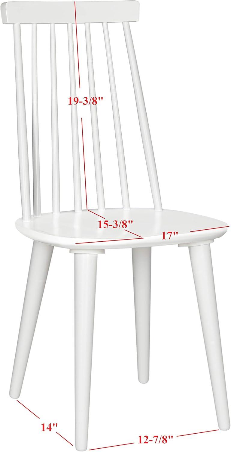 image:imageSAFAVIEH Home Collection Burris Farmhouse WhiteNatural Spindle Back Living Room Dining Room Bedroom Office Foyer Side ChairWhite