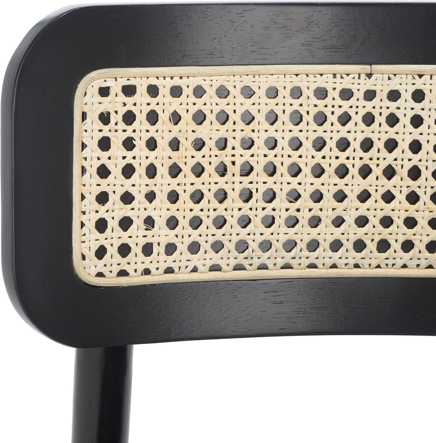 image:imageSAFAVIEH Home Collection Egon Coastal BlackNatural Dining Chair Set of 2BlackNatural