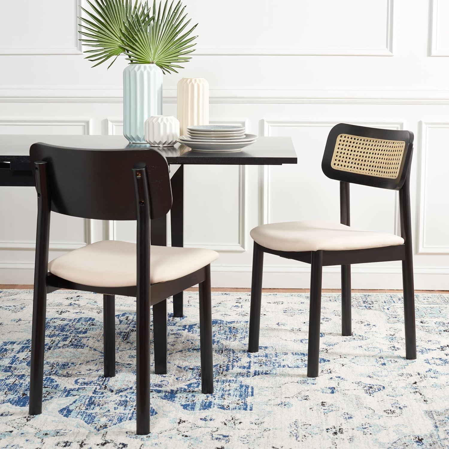 image:imageSAFAVIEH Home Collection Egon Coastal BlackNatural Dining Chair Set of 2BlackWhite