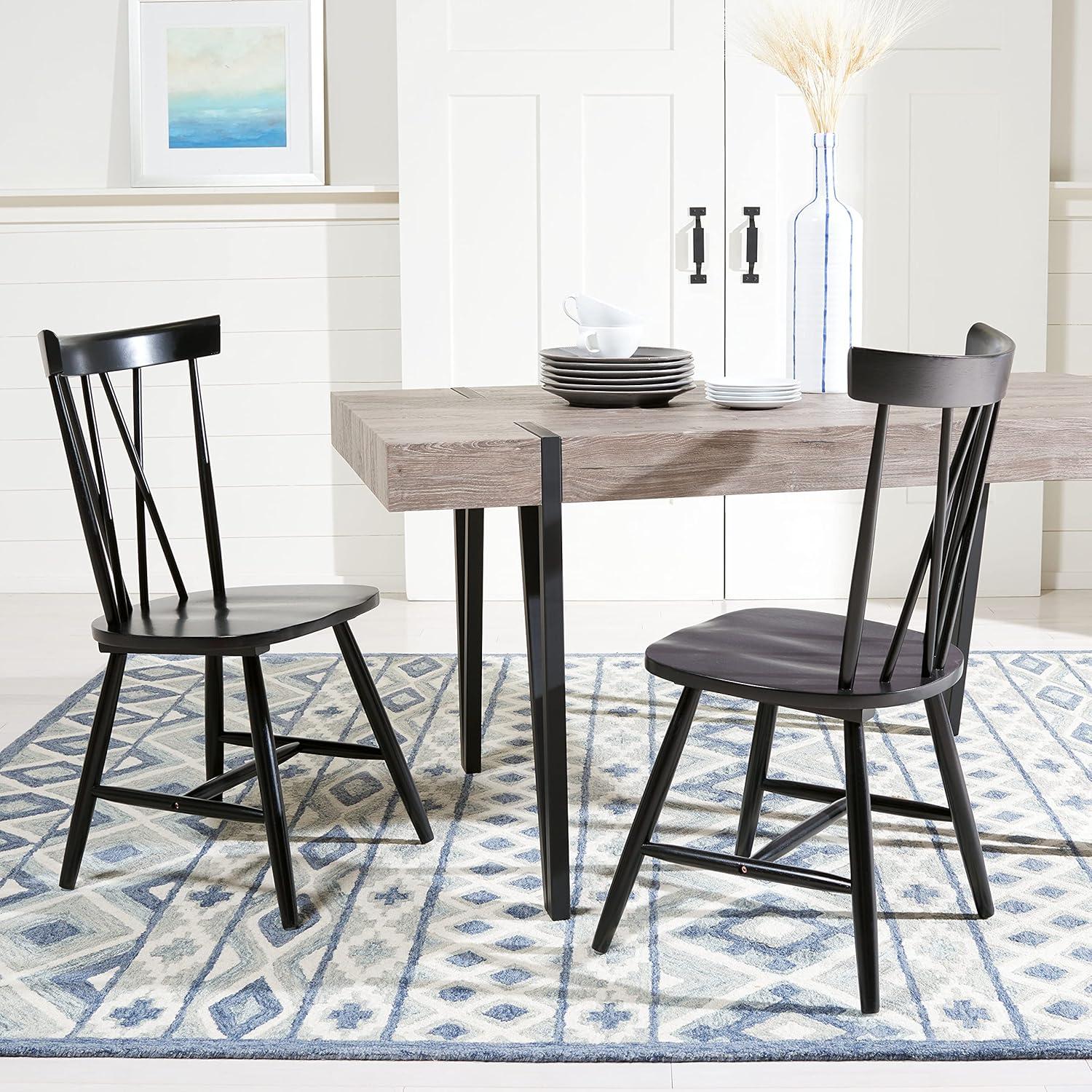 image:imageSAFAVIEH Home Collection Friar Natural XBack Windsor Brown Dining Chair Set of 2Black