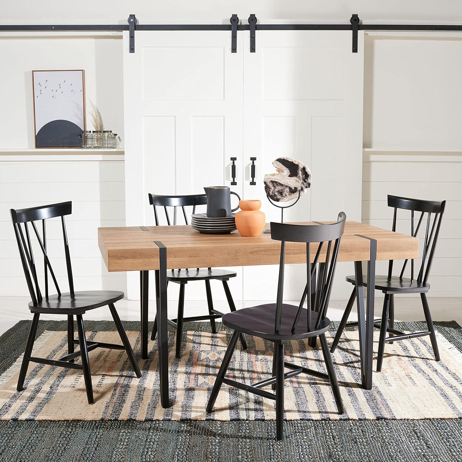 image:imageSAFAVIEH Home Collection Friar Natural XBack Windsor Brown Dining Chair Set of 2Black