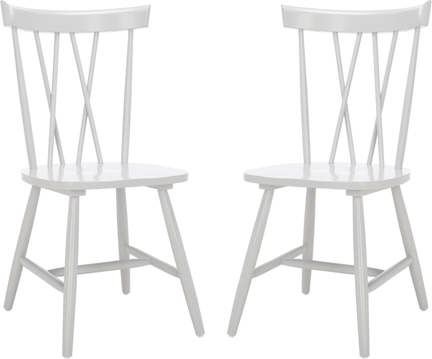 image:imageSAFAVIEH Home Collection Friar Natural XBack Windsor Brown Dining Chair Set of 2Grey
