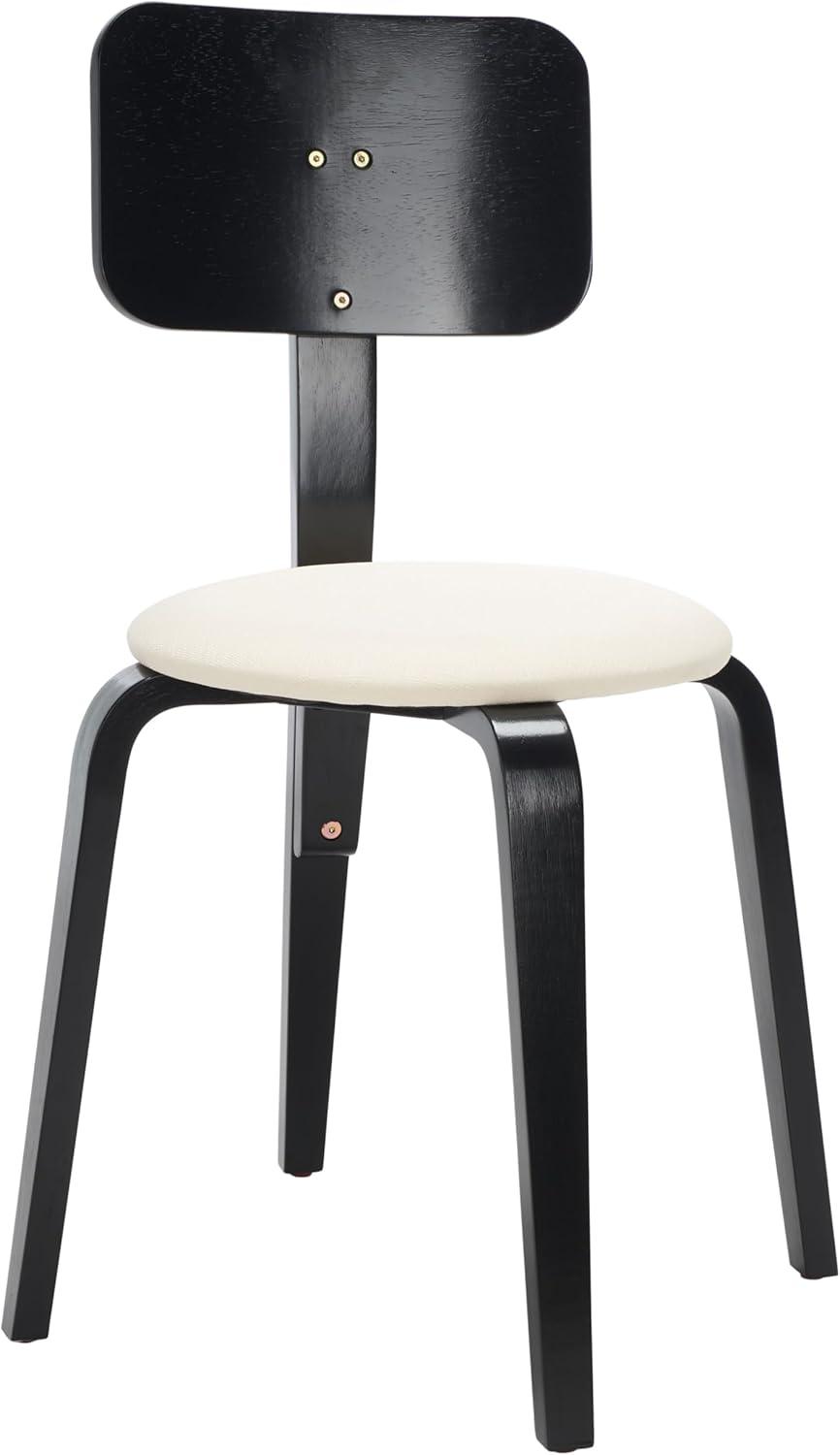 image:imageSAFAVIEH Home Collection Jo GreyCream Upholstered Stackable Dining Chair Set of 2BlackCreme