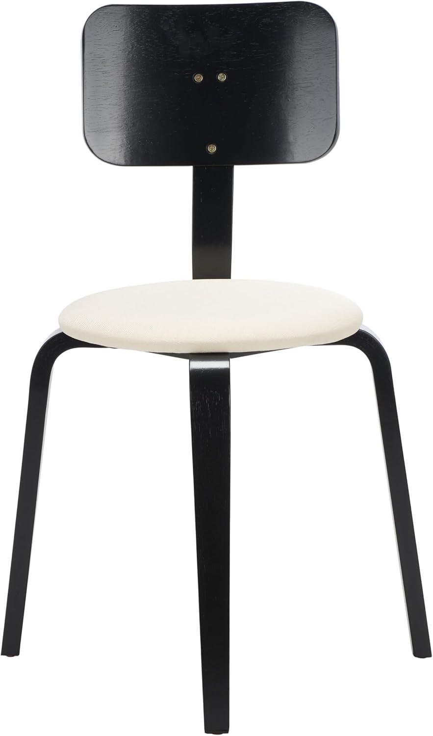 image:imageSAFAVIEH Home Collection Jo GreyCream Upholstered Stackable Dining Chair Set of 2BlackCreme