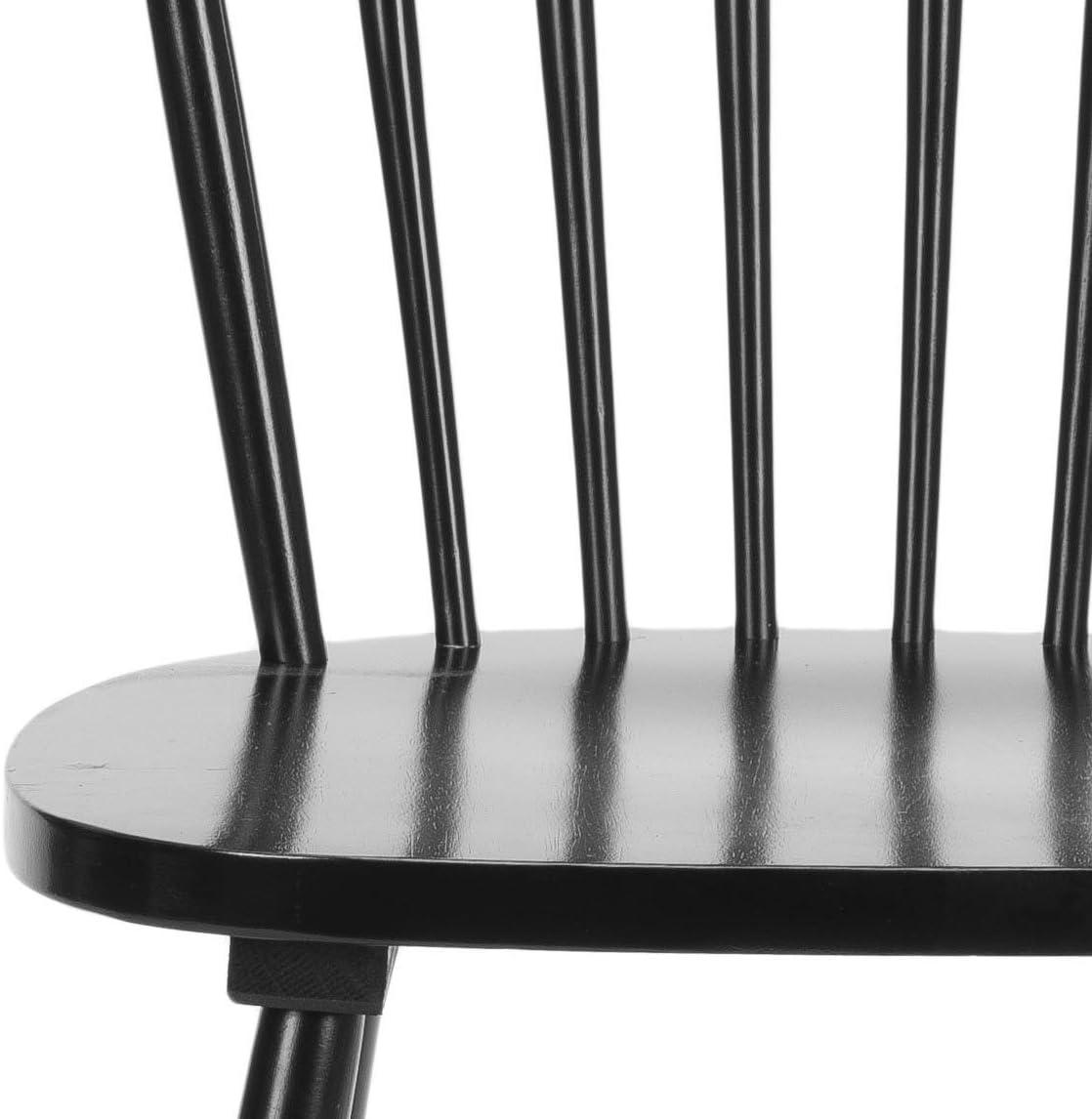image:imageSAFAVIEH Home Collection Parker Farmhouse Raspberry Windsor Spindle Solid Wood Dining Chair Set of 2Black