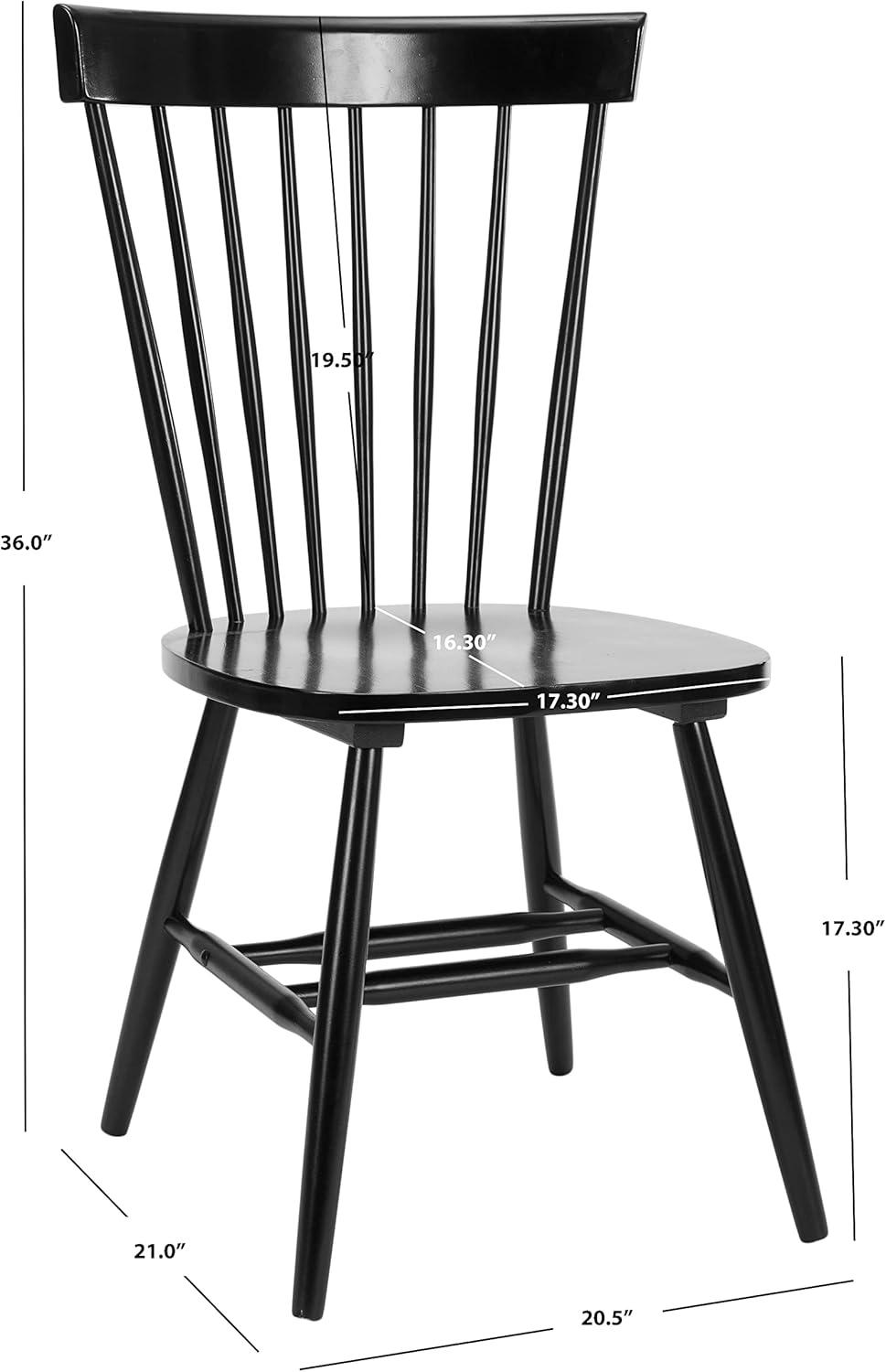 image:imageSAFAVIEH Home Collection Parker Farmhouse Raspberry Windsor Spindle Solid Wood Dining Chair Set of 2Black
