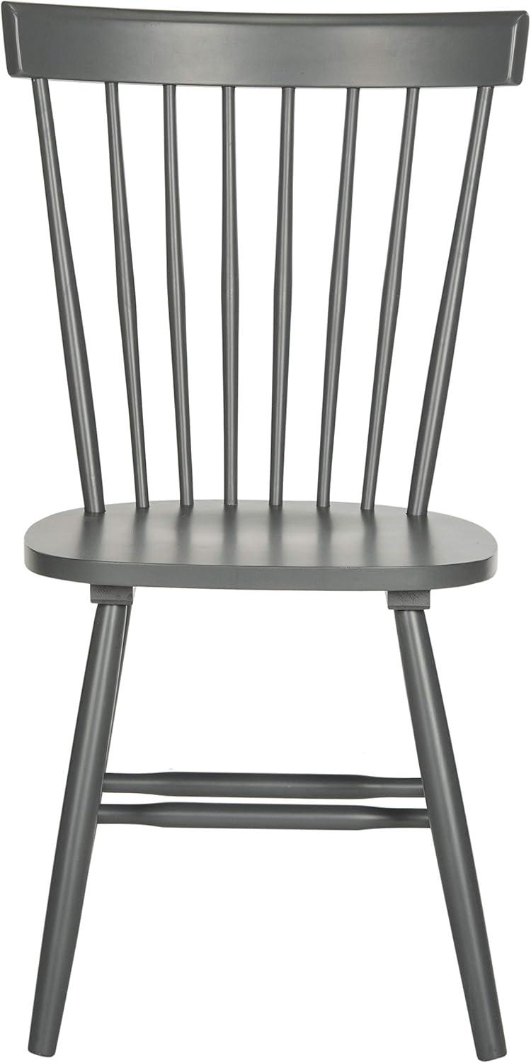 image:imageSAFAVIEH Home Collection Parker Farmhouse Raspberry Windsor Spindle Solid Wood Dining Chair Set of 2Charcoal Grey