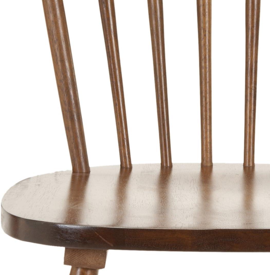 image:imageSAFAVIEH Home Collection Parker Farmhouse Raspberry Windsor Spindle Solid Wood Dining Chair Set of 2Dark Oak