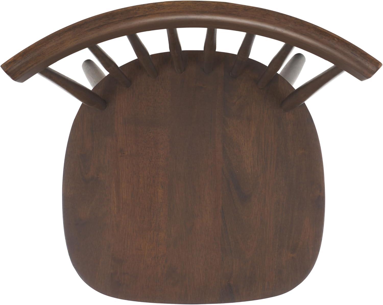 image:imageSAFAVIEH Home Collection Parker Farmhouse Raspberry Windsor Spindle Solid Wood Dining Chair Set of 2Dark Walnut