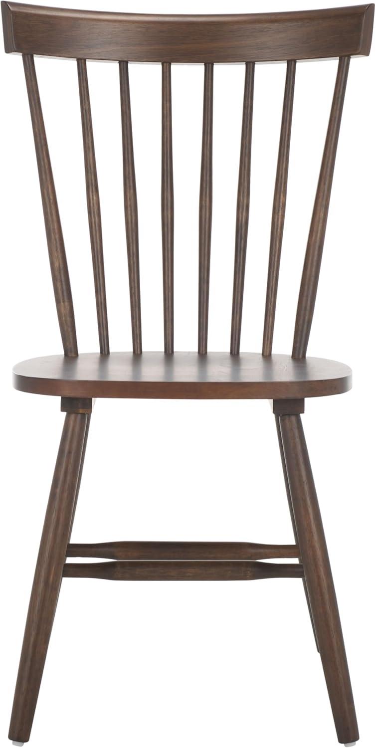 image:imageSAFAVIEH Home Collection Parker Farmhouse Raspberry Windsor Spindle Solid Wood Dining Chair Set of 2Dark Walnut