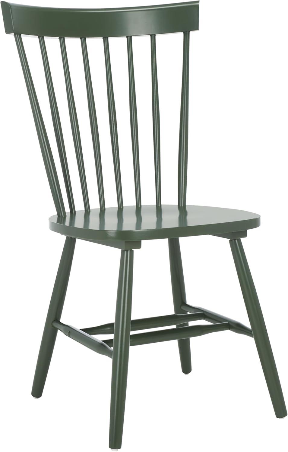 image:imageSAFAVIEH Home Collection Parker Farmhouse Raspberry Windsor Spindle Solid Wood Dining Chair Set of 2Dusty Green