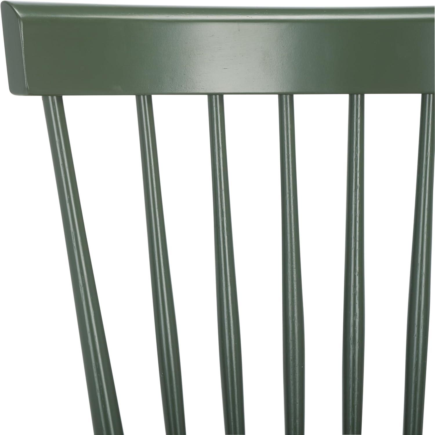 image:imageSAFAVIEH Home Collection Parker Farmhouse Raspberry Windsor Spindle Solid Wood Dining Chair Set of 2Dusty Green