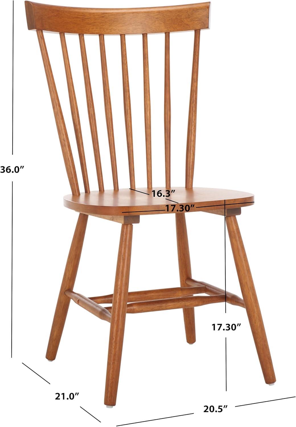 image:imageSAFAVIEH Home Collection Parker Farmhouse Raspberry Windsor Spindle Solid Wood Dining Chair Set of 2Honey