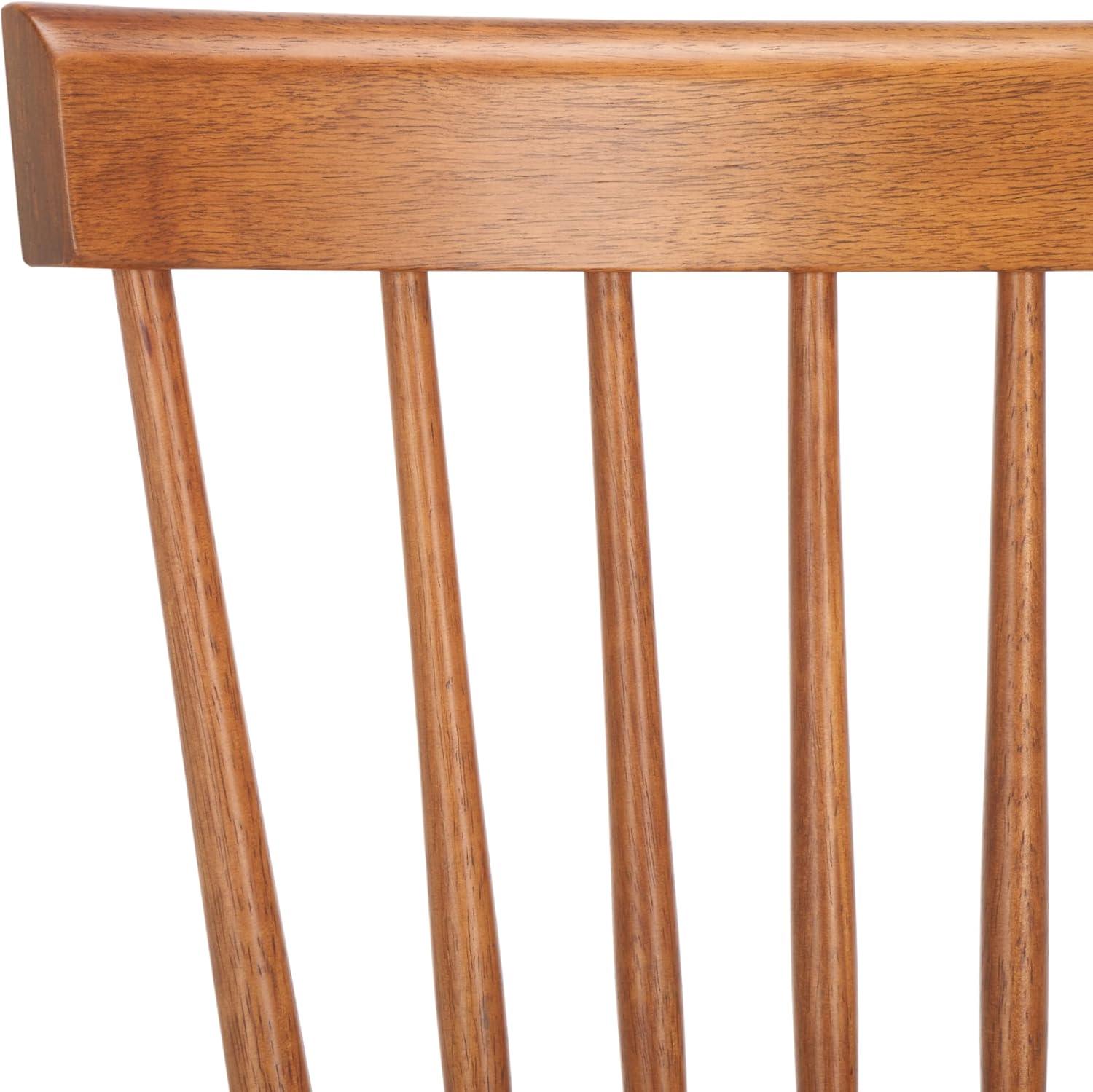 image:imageSAFAVIEH Home Collection Parker Farmhouse Raspberry Windsor Spindle Solid Wood Dining Chair Set of 2Honey