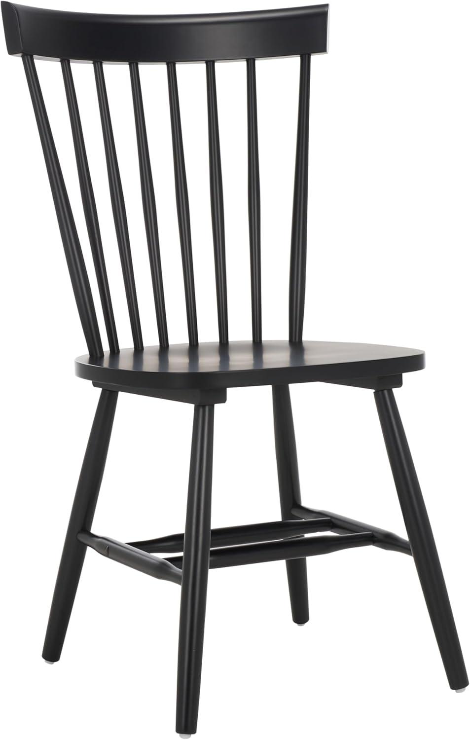 image:imageSAFAVIEH Home Collection Parker Farmhouse Raspberry Windsor Spindle Solid Wood Dining Chair Set of 2Matte Black