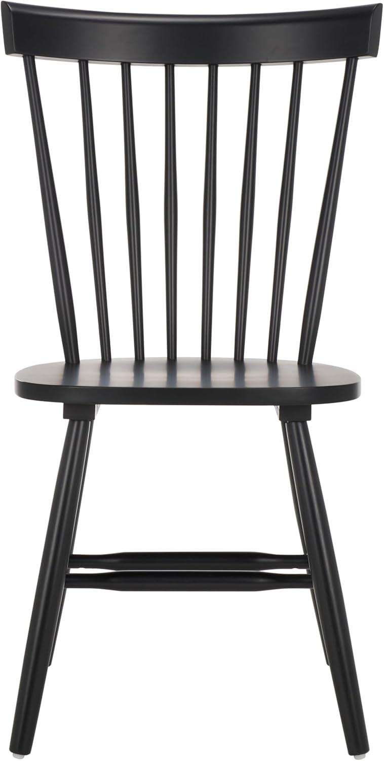 image:imageSAFAVIEH Home Collection Parker Farmhouse Raspberry Windsor Spindle Solid Wood Dining Chair Set of 2Matte Black
