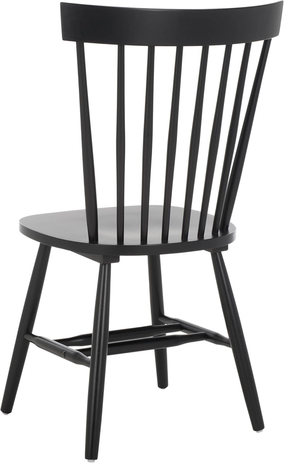 image:imageSAFAVIEH Home Collection Parker Farmhouse Raspberry Windsor Spindle Solid Wood Dining Chair Set of 2Matte Black