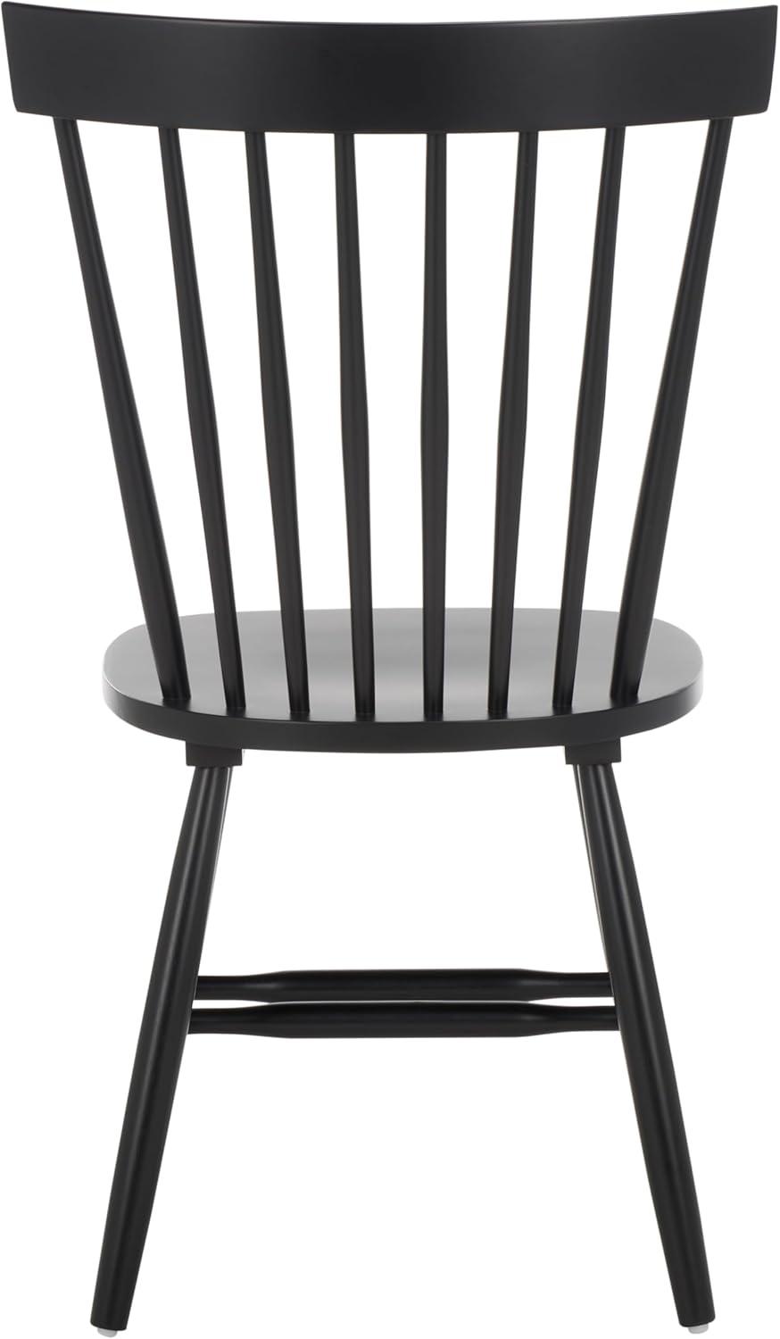 image:imageSAFAVIEH Home Collection Parker Farmhouse Raspberry Windsor Spindle Solid Wood Dining Chair Set of 2Matte Black