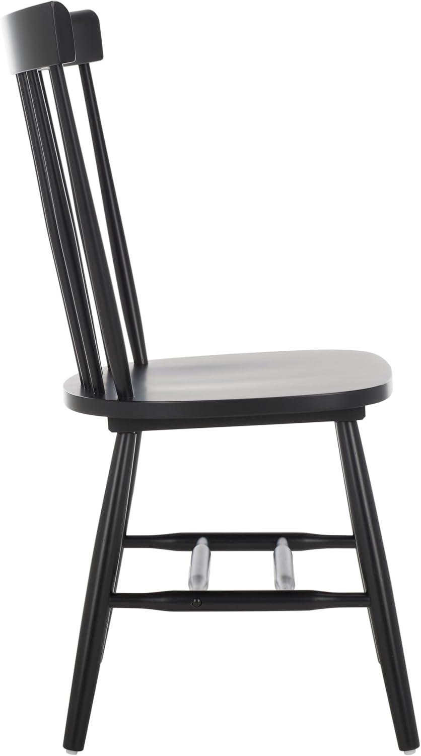 image:imageSAFAVIEH Home Collection Parker Farmhouse Raspberry Windsor Spindle Solid Wood Dining Chair Set of 2Matte Black