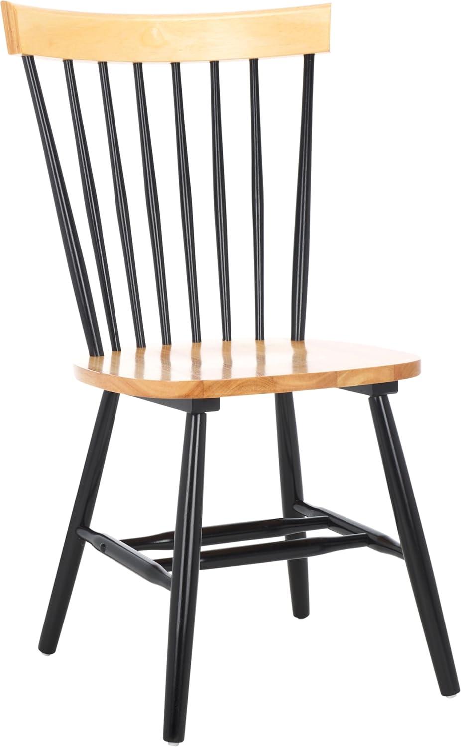 image:imageSAFAVIEH Home Collection Parker Farmhouse Raspberry Windsor Spindle Solid Wood Dining Chair Set of 2NaturalBlack