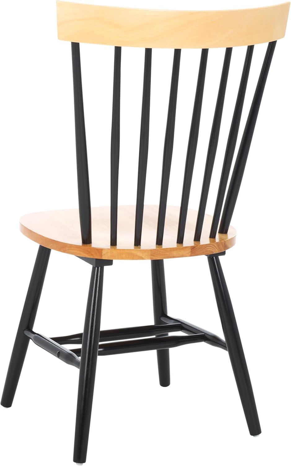 image:imageSAFAVIEH Home Collection Parker Farmhouse Raspberry Windsor Spindle Solid Wood Dining Chair Set of 2NaturalBlack