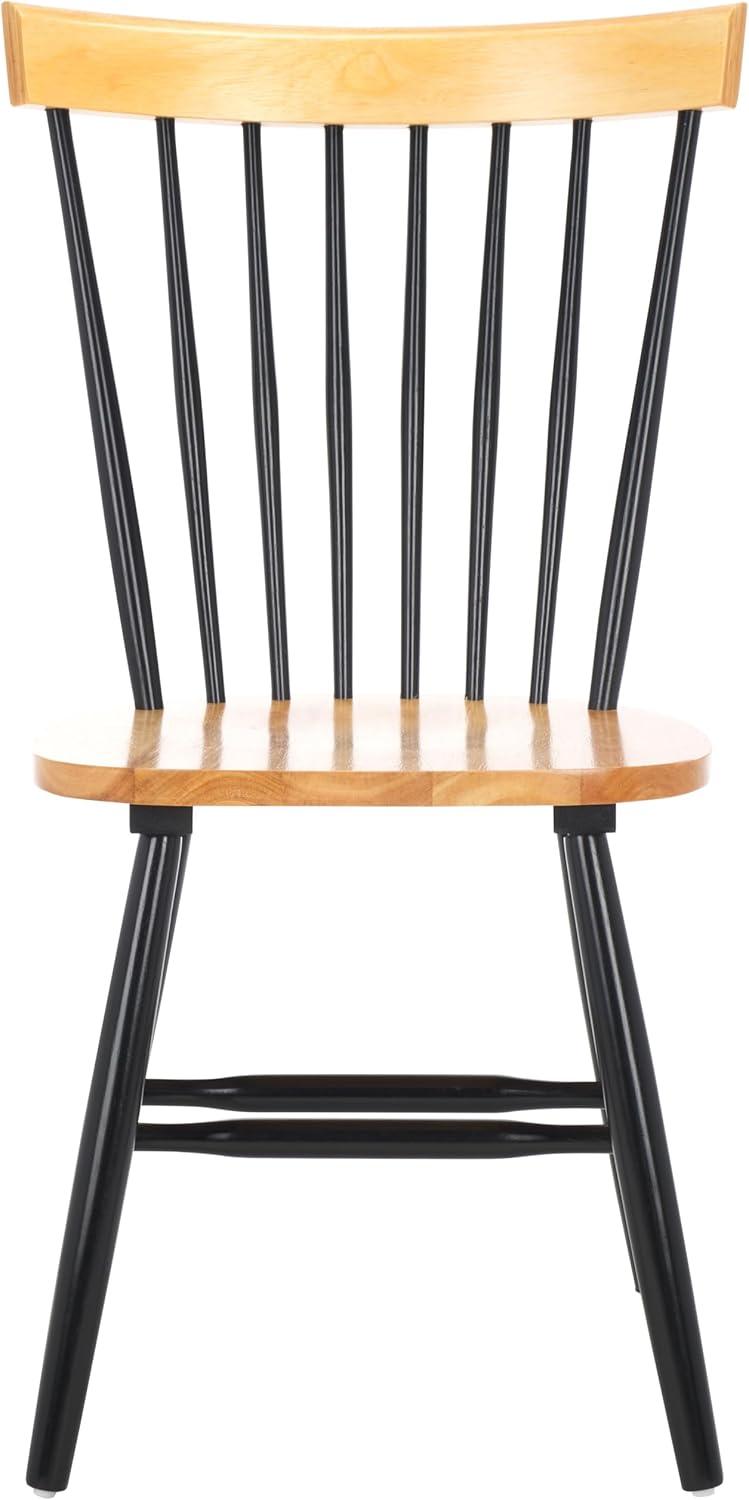 image:imageSAFAVIEH Home Collection Parker Farmhouse Raspberry Windsor Spindle Solid Wood Dining Chair Set of 2NaturalBlack