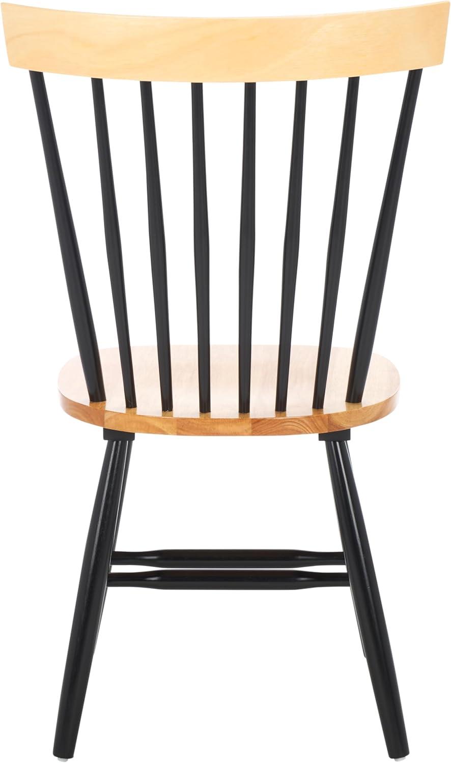 image:imageSAFAVIEH Home Collection Parker Farmhouse Raspberry Windsor Spindle Solid Wood Dining Chair Set of 2NaturalBlack