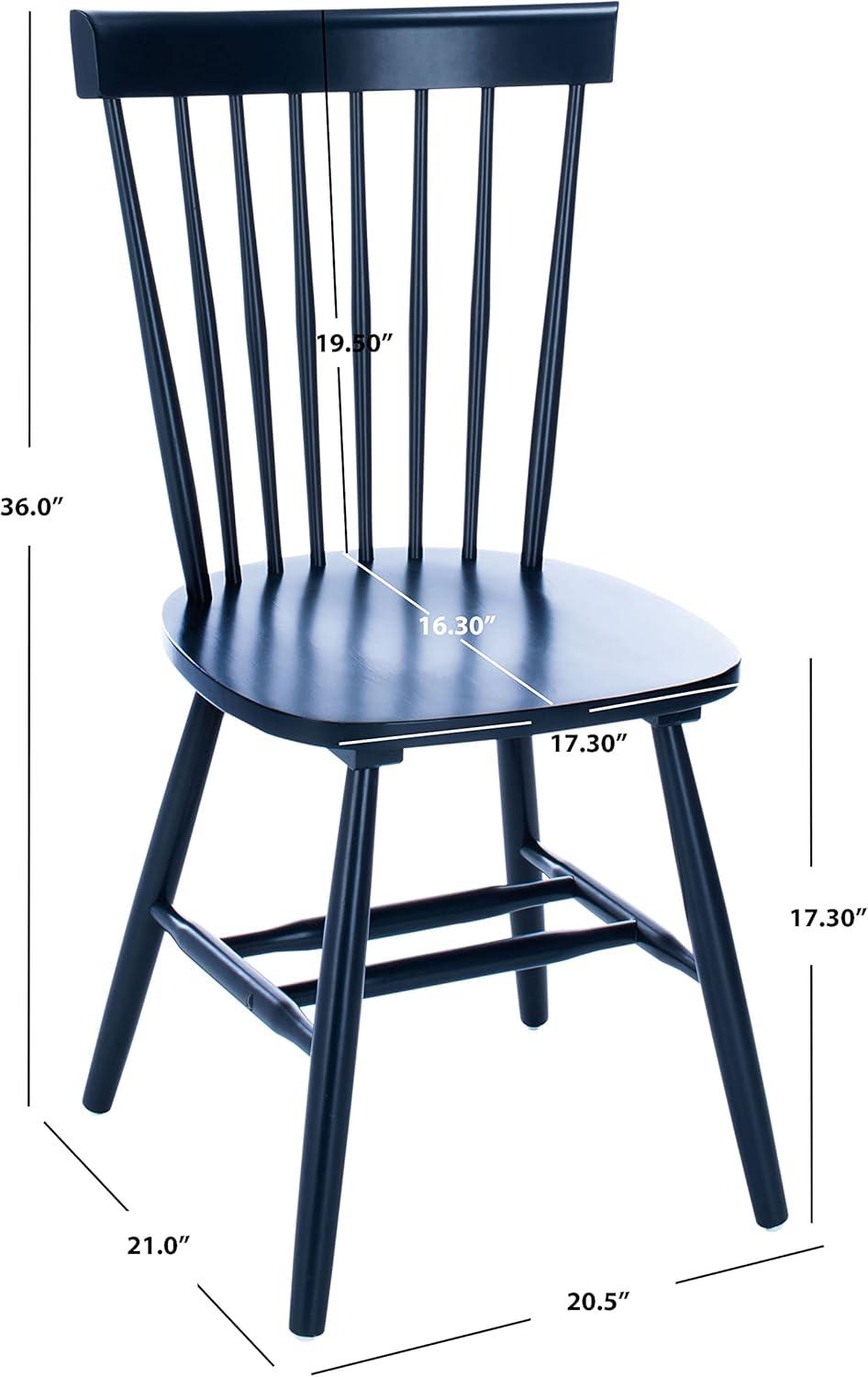 image:imageSAFAVIEH Home Collection Parker Farmhouse Raspberry Windsor Spindle Solid Wood Dining Chair Set of 2Navy