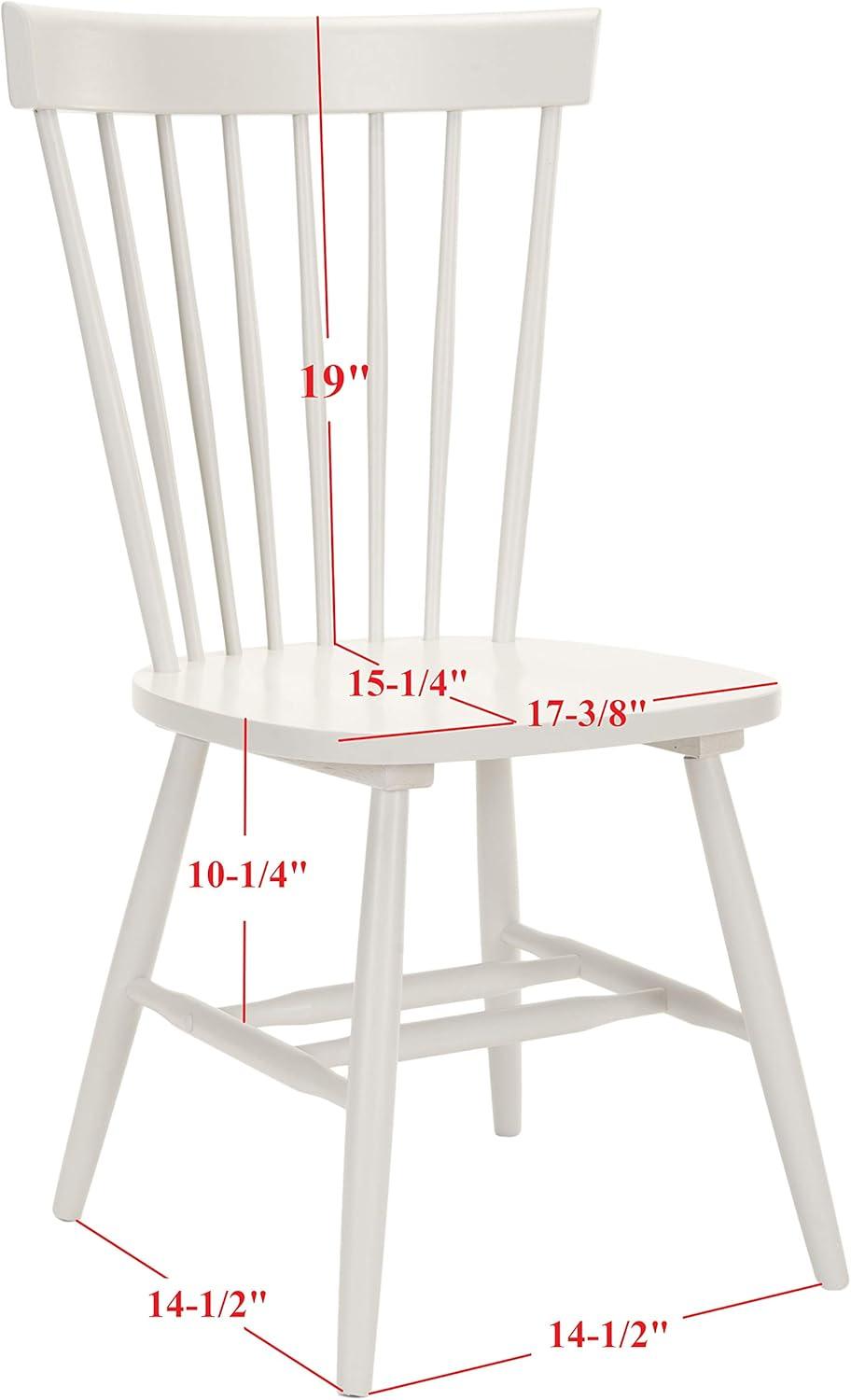 image:imageSAFAVIEH Home Collection Parker Farmhouse Raspberry Windsor Spindle Solid Wood Dining Chair Set of 2Off White