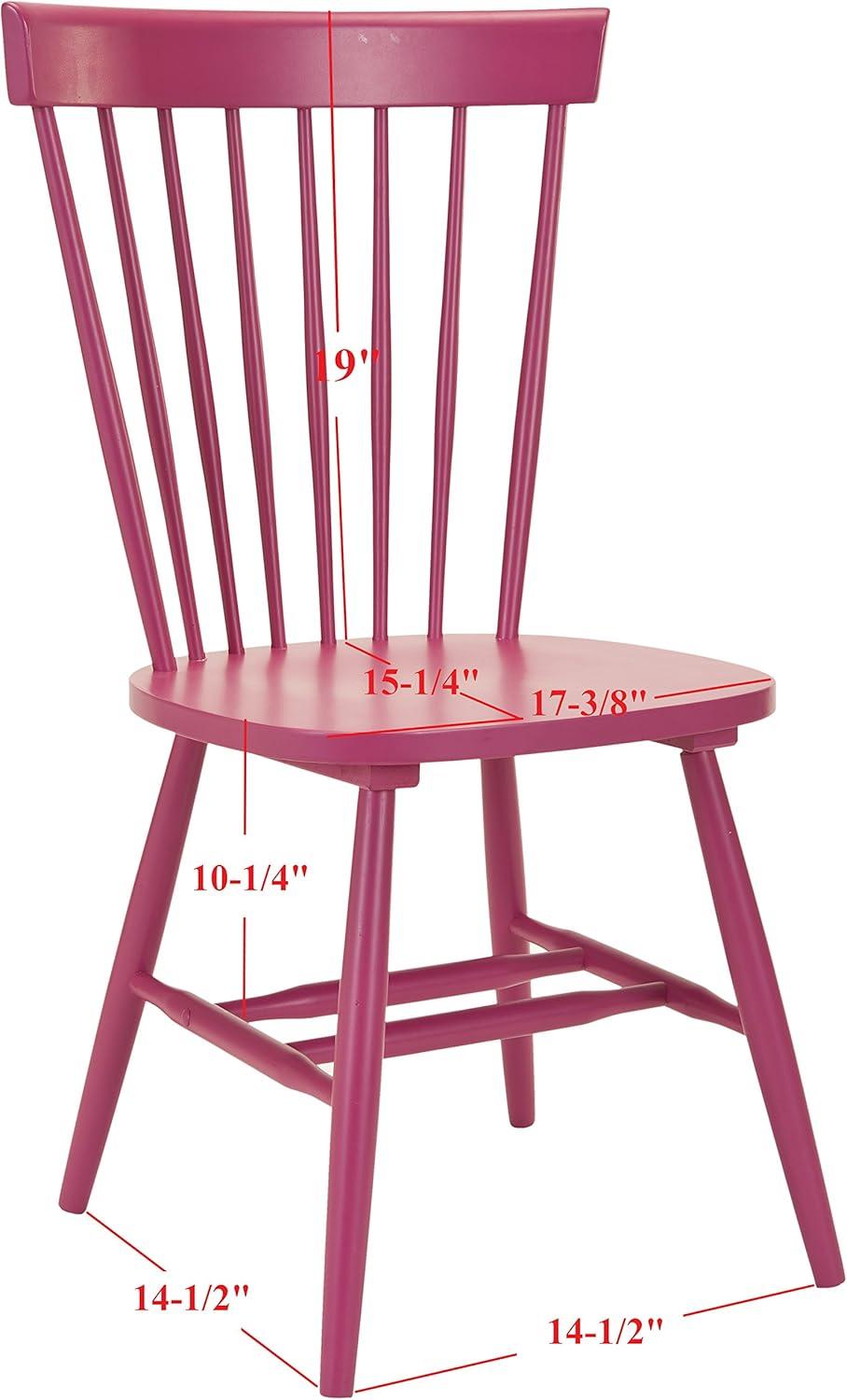 image:imageSAFAVIEH Home Collection Parker Farmhouse Raspberry Windsor Spindle Solid Wood Dining Chair Set of 2Raspberry