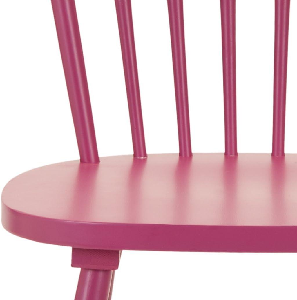 image:imageSAFAVIEH Home Collection Parker Farmhouse Raspberry Windsor Spindle Solid Wood Dining Chair Set of 2Raspberry