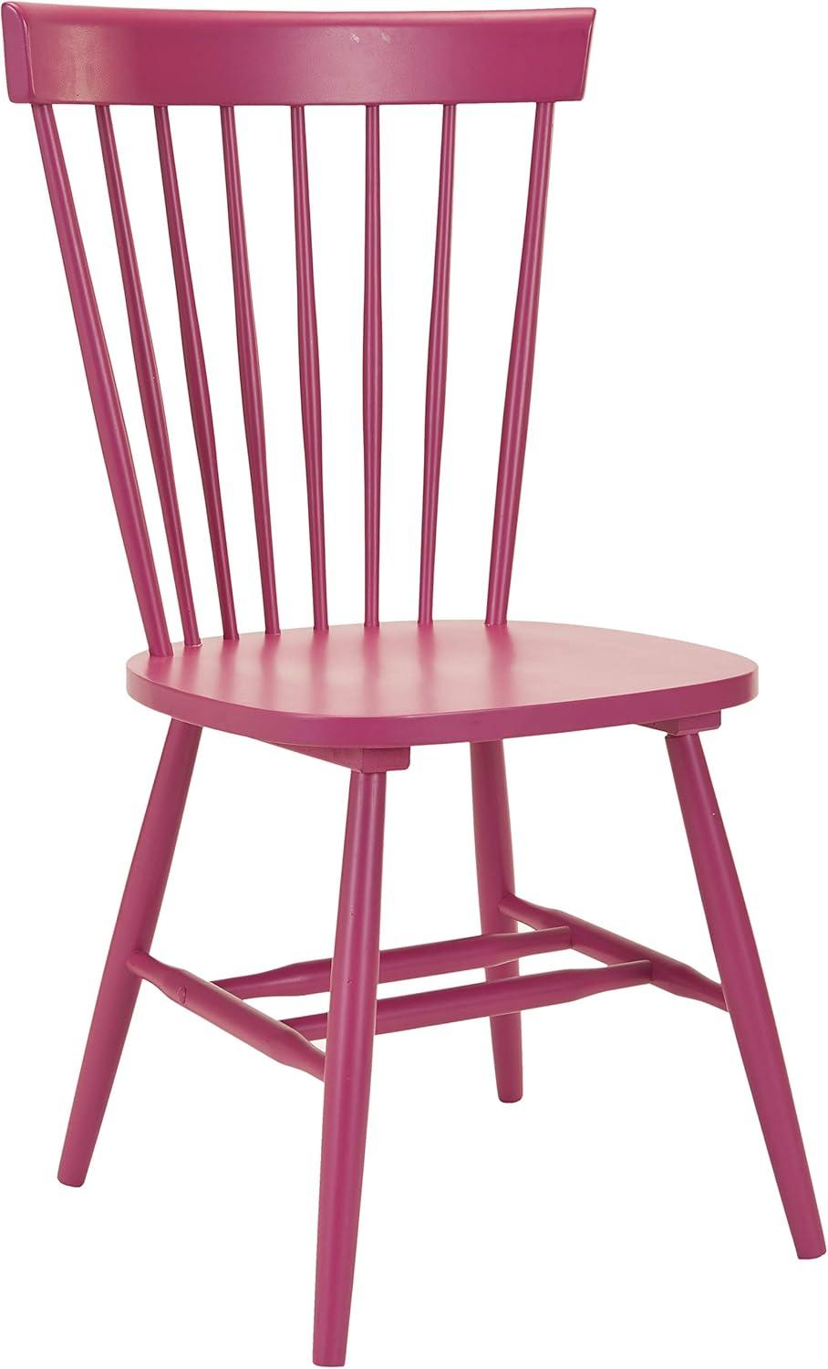 image:imageSAFAVIEH Home Collection Parker Farmhouse Raspberry Windsor Spindle Solid Wood Dining Chair Set of 2Raspberry