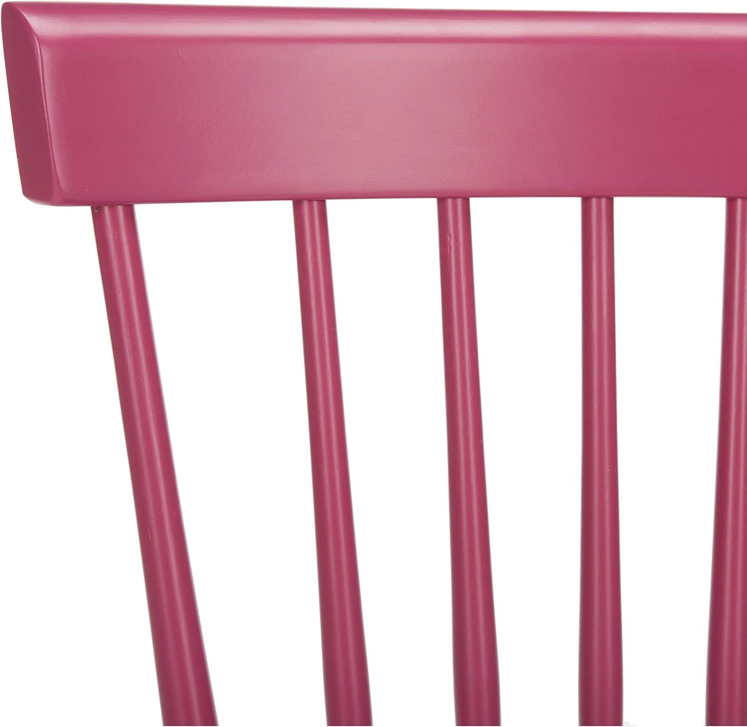 image:imageSAFAVIEH Home Collection Parker Farmhouse Raspberry Windsor Spindle Solid Wood Dining Chair Set of 2Raspberry