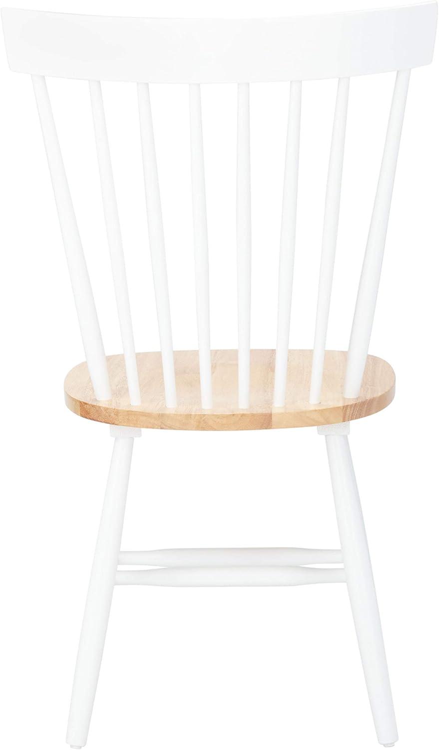 image:imageSAFAVIEH Home Collection Parker Farmhouse Raspberry Windsor Spindle Solid Wood Dining Chair Set of 2White Natural