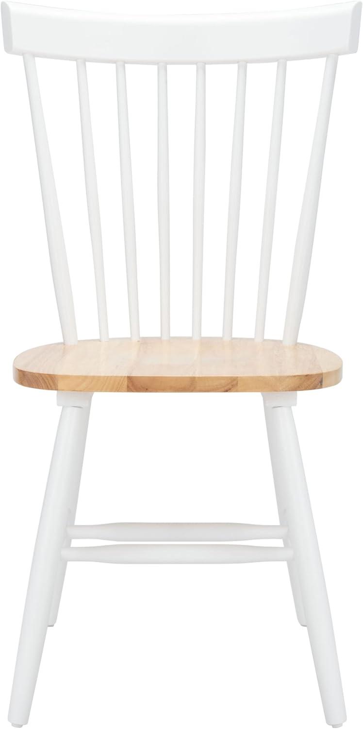 image:imageSAFAVIEH Home Collection Parker Farmhouse Raspberry Windsor Spindle Solid Wood Dining Chair Set of 2White Natural