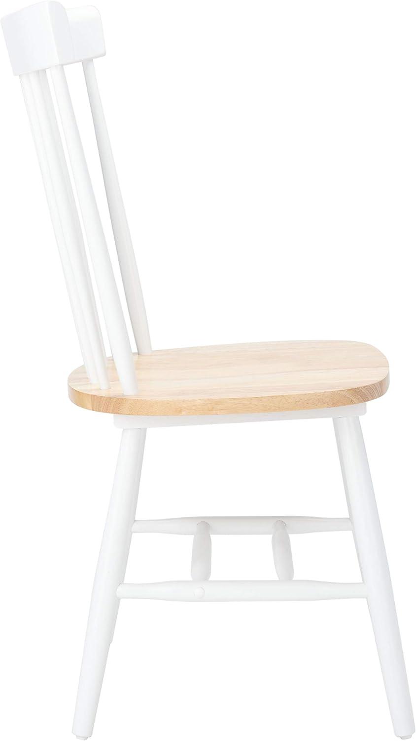 image:imageSAFAVIEH Home Collection Parker Farmhouse Raspberry Windsor Spindle Solid Wood Dining Chair Set of 2White Natural
