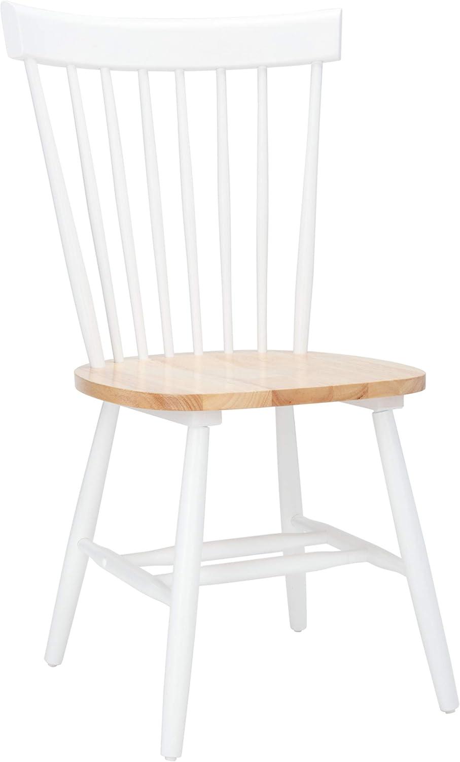 image:imageSAFAVIEH Home Collection Parker Farmhouse Raspberry Windsor Spindle Solid Wood Dining Chair Set of 2White Natural