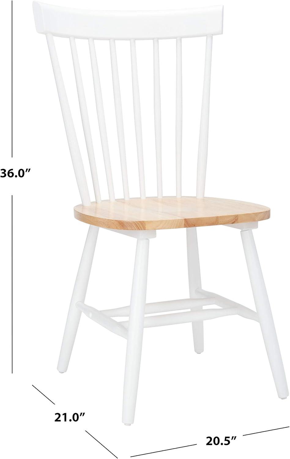 image:imageSAFAVIEH Home Collection Parker Farmhouse Raspberry Windsor Spindle Solid Wood Dining Chair Set of 2White Natural