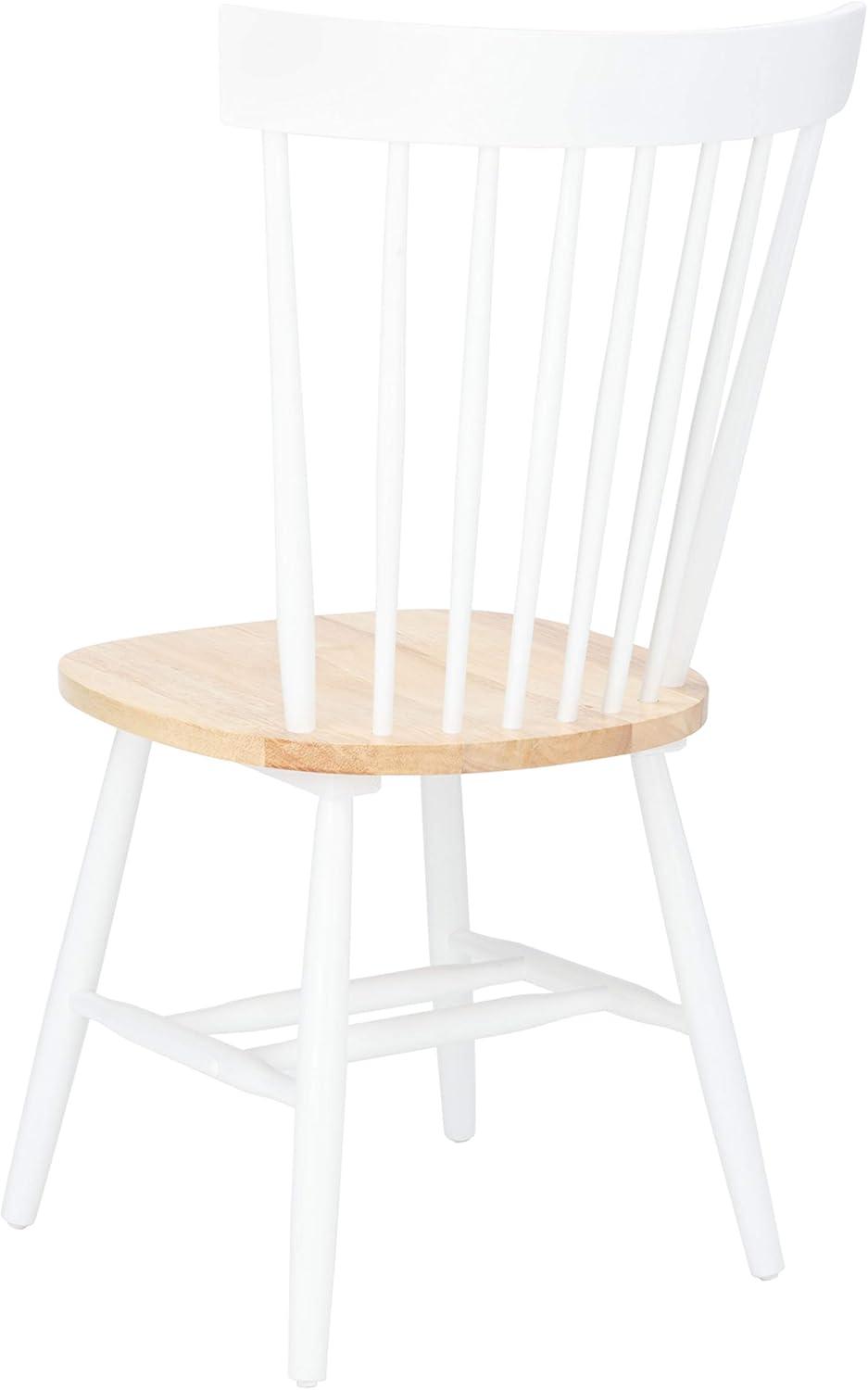image:imageSAFAVIEH Home Collection Parker Farmhouse Raspberry Windsor Spindle Solid Wood Dining Chair Set of 2White Natural