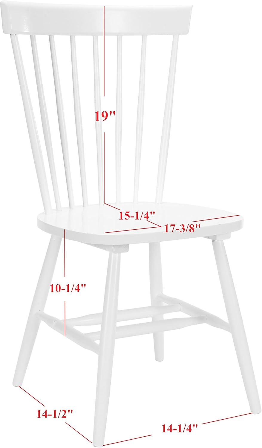 image:imageSAFAVIEH Home Collection Parker Farmhouse Raspberry Windsor Spindle Solid Wood Dining Chair Set of 2White